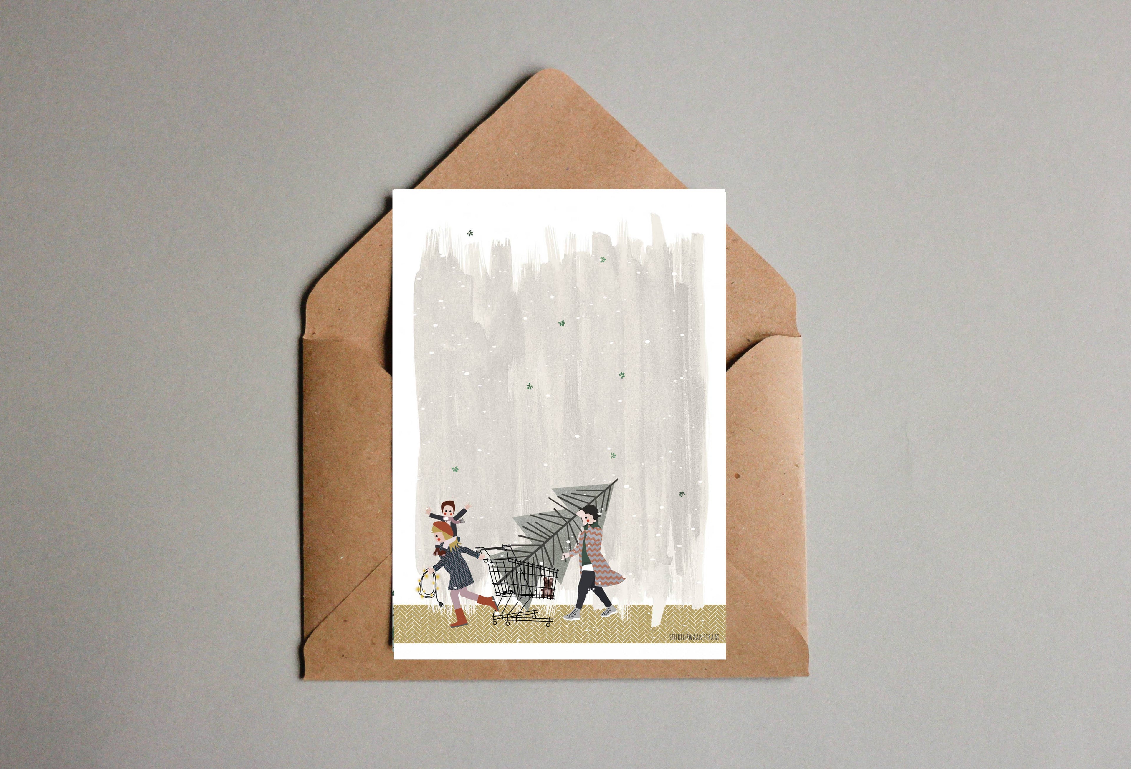 Postcard - Christmas - Shopping Cart