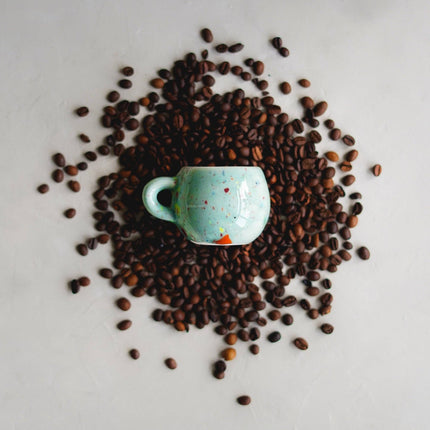 Handmade Ceramic Coffee Cup - Rainbow - 100mL