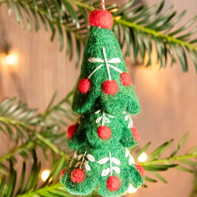 Felt Christmas Decoration - Embroidered Christmas Tree - Harman Shop & Atelier