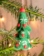 Viltdecoratie - Geborduurde kerstboom - Fair Trade