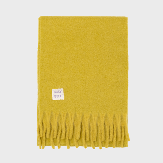 Wide Mixed Wool Scarf - Olive