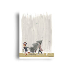 Ansichtkaart - Kerstmis - Winkelwagen