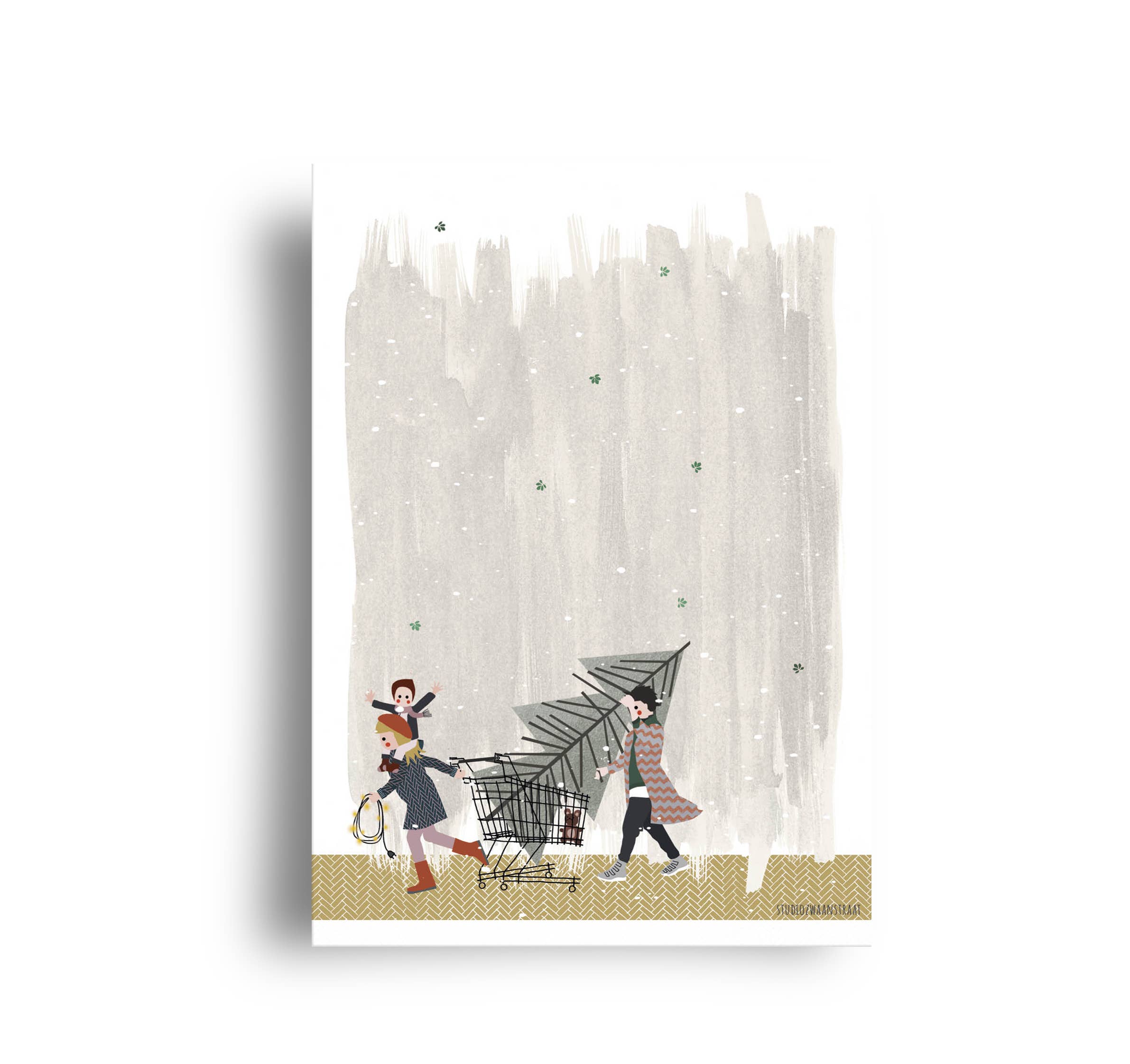 Postcard - Christmas - Shopping Cart