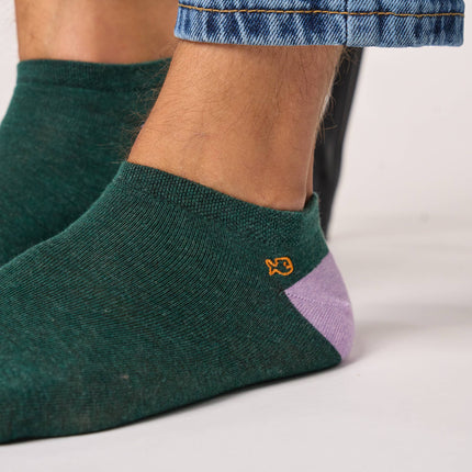 Cotton Ankle Socks - Green - One size: 41/46