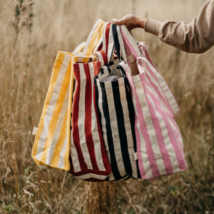 Organic Tote - Stripes - Pink - Harman Shop & Atelier