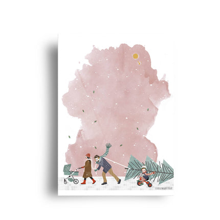 Postcard - Christmas - Walking - Harman Shop & Atelier