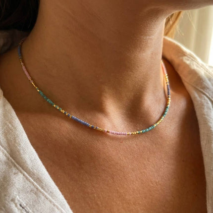 Miyuki Bead Necklace - Pastel Mix