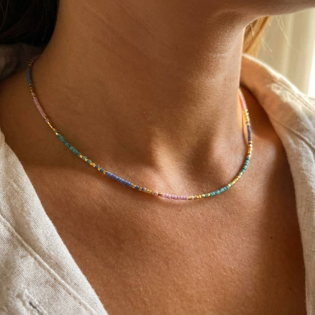 Miyuki Bead Necklace - Pastel Mix