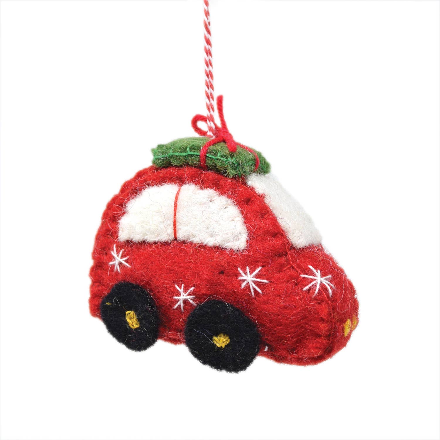 Viltdecoratie - Kerstauto - Fair Trade