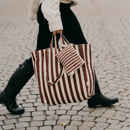 Organic Tote - Stripes - Pink - Harman Shop & Atelier