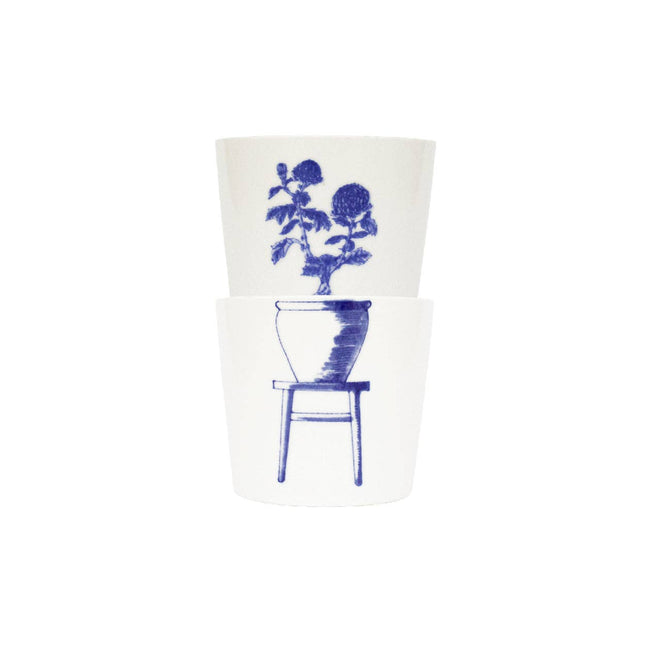 Handcrafted Porcelain Cup Set - Bonsai - Chrysant - 175mL