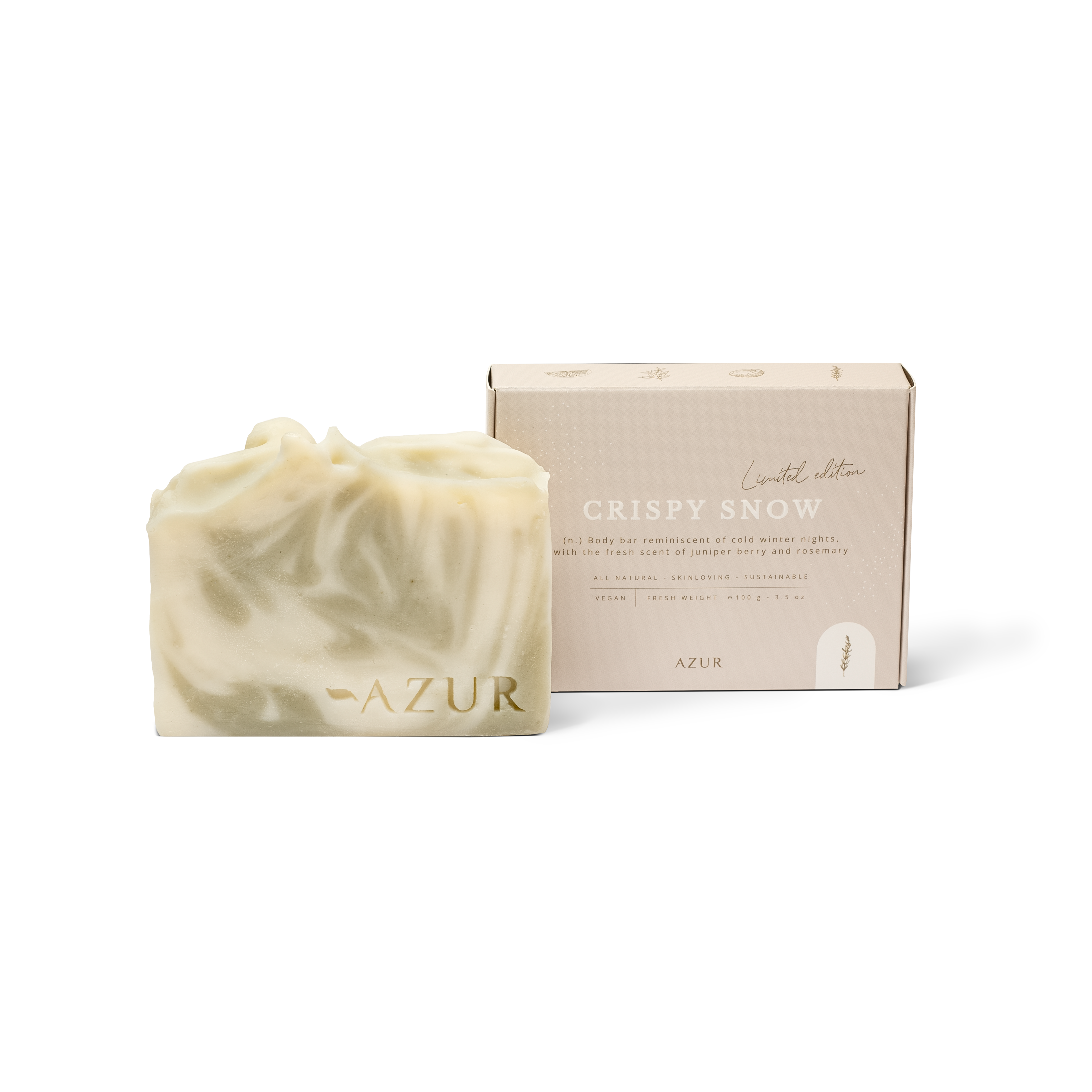 Natural Soap - Limited Edition Body Bar - Crispy Snow - Harman Shop & Atelier