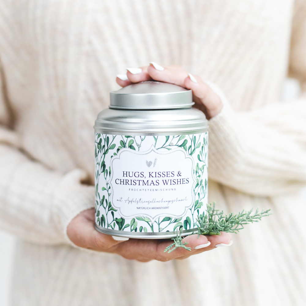 Fruit Tea Blend with Apple Crumble Cake Flavor - Hugs, Kisses & Christmas Wishes