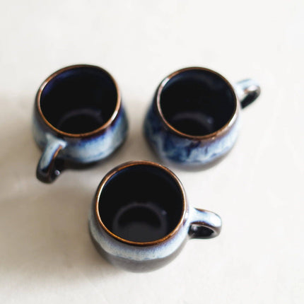 Handmade Ceramic Cup - Universe - Dark & Light Blue - 100ml - Harman Shop & Atelier