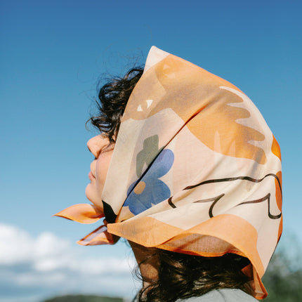 Silk & Cotton Scarf - Forest Day