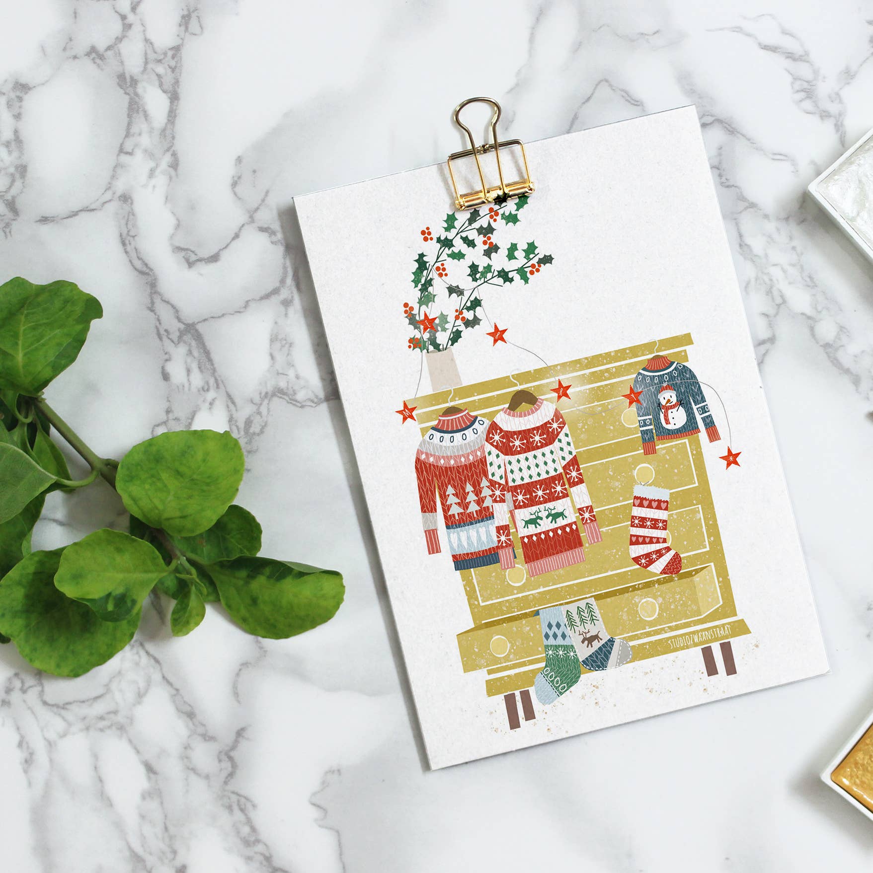 Ansichtkaart - Kersttrui