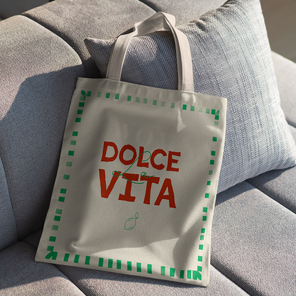 100% Cotton Tote Bag - "Dolce Vita"