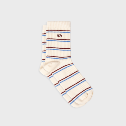 Cotton Socks - Beige Striped - One size: 36/41