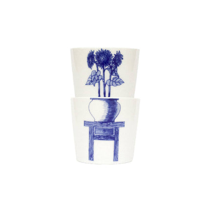 Handgemaakte porseleinen kopjesset - Bonsai - Zonnebloem - 175 ml