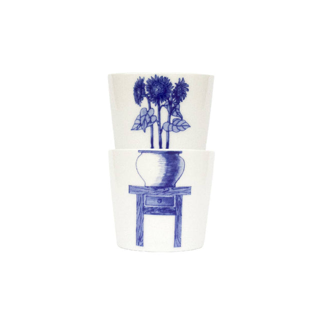 Handcrafted Porcelain Cup Set - Bonsai - Sunflower - 175mL