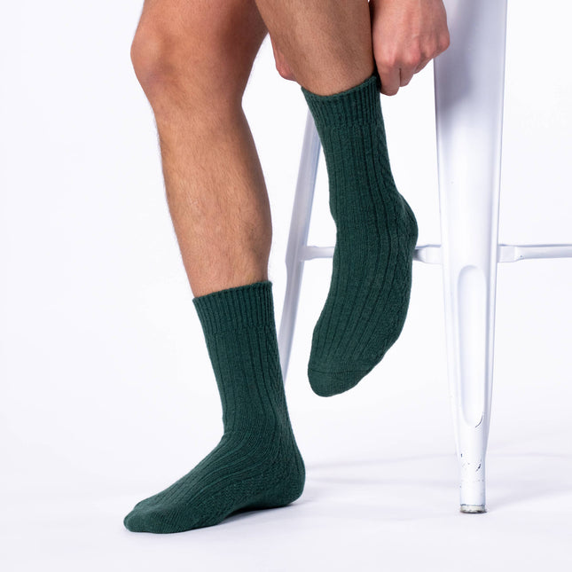 Wool Socks - Green - One size: 41/46 - Harman Shop & Atelier