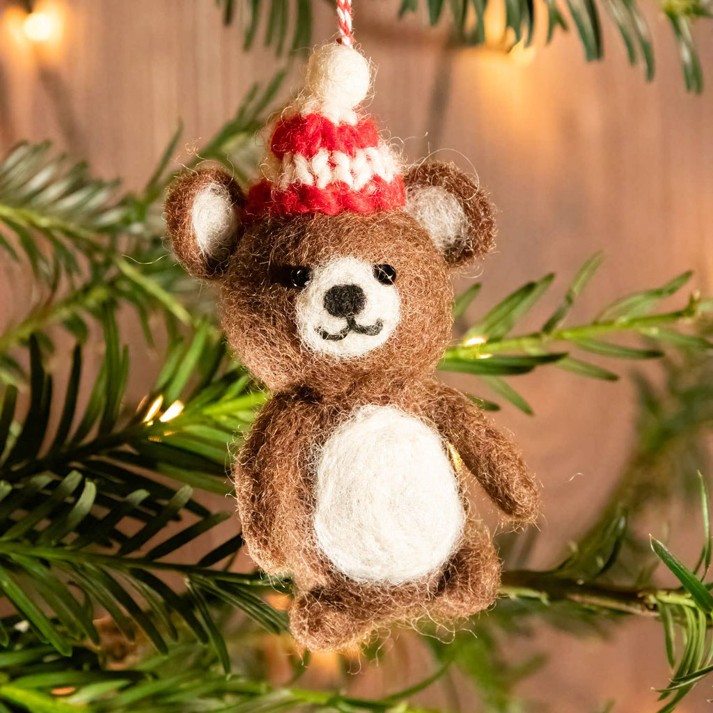 Felt Christmas Decoration - Teddy
