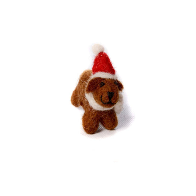 Handmade Mini Wool Felt Christmas Decoration - Labrador