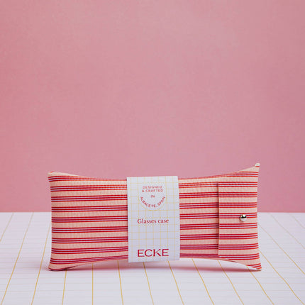 Sunglasses & Glasses Case - Coral Red Stripes