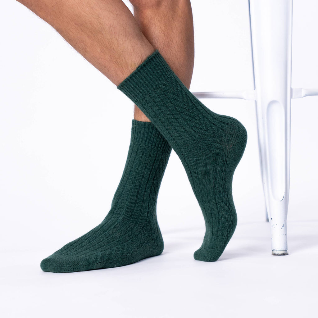 Wool Socks - Green - One size: 41/46
