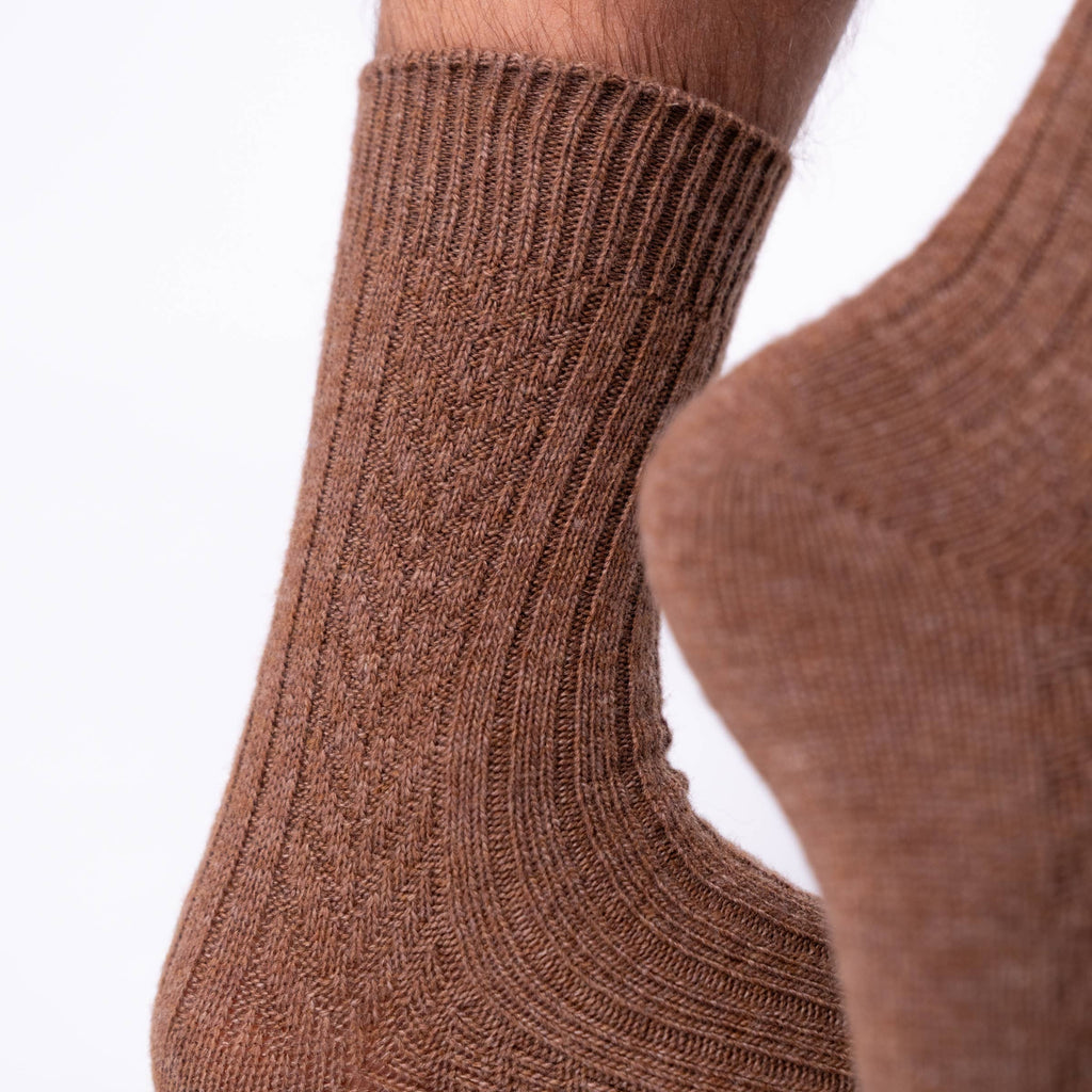 Wool Socks - Brown - One size: 41/46