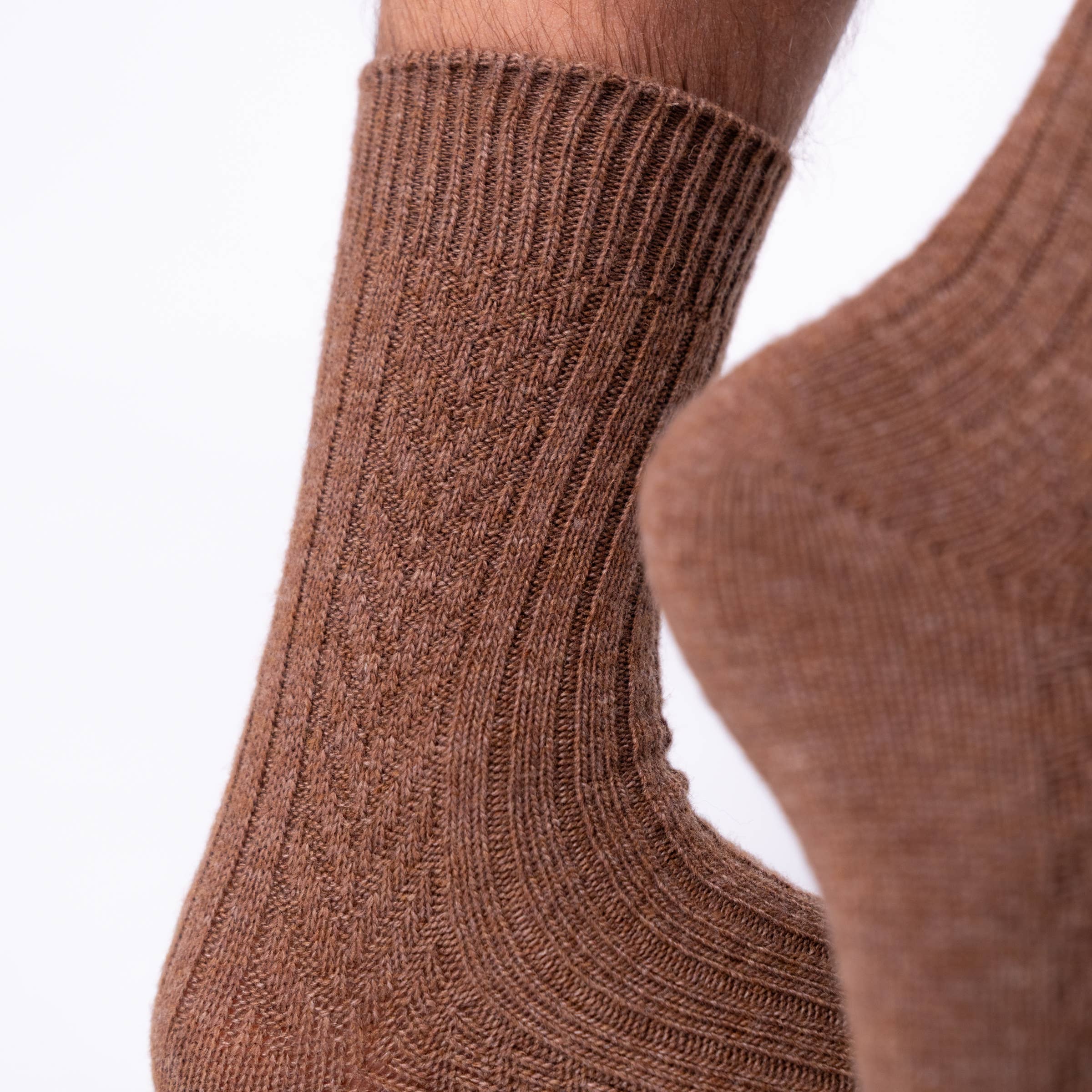 Wool Socks - Brown - One size: 41/46