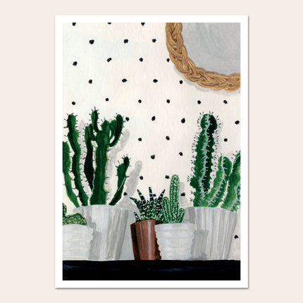 Poster - Cactus and Polka Dots - A4 - Harman Shop & Atelier