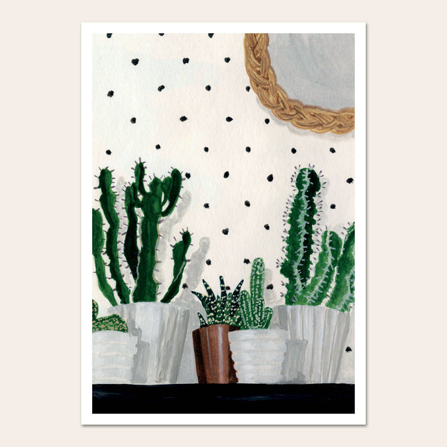 Poster - Cactus and Polka Dots - A4 - Harman Shop & Atelier