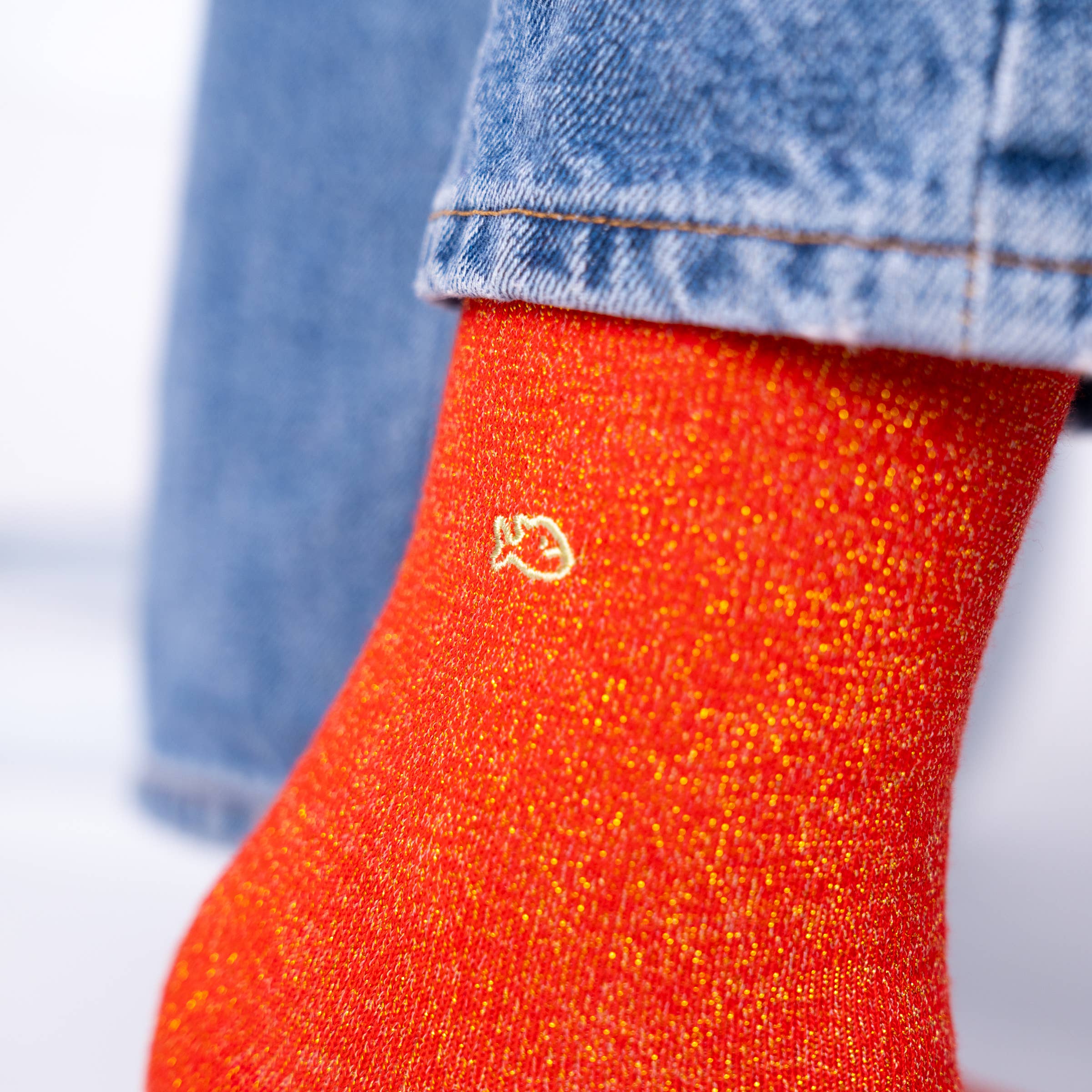 Combed Cotton Socks - Orange - One size: 37/40 - Harman Shop & Atelier