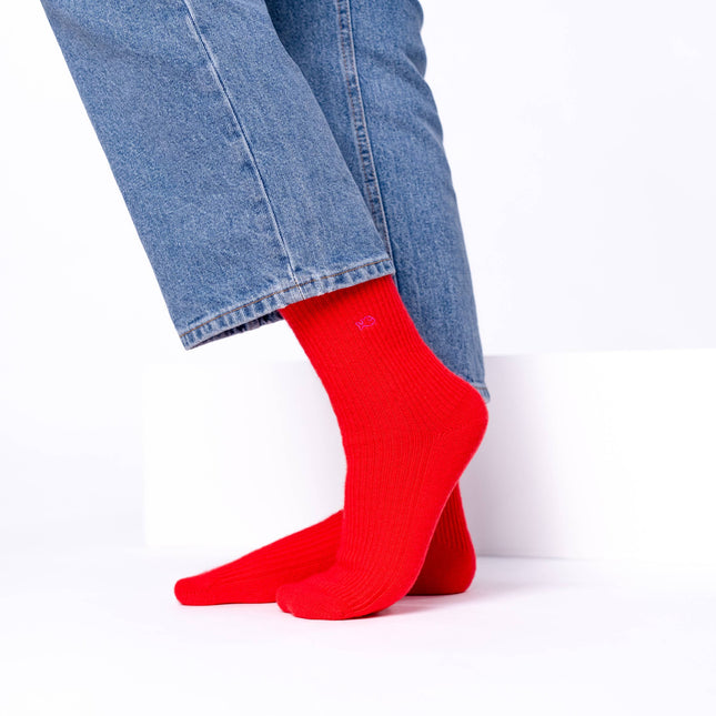 Wool Socks - Red - One size: 37/40 - Harman Shop & Atelier
