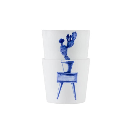 Handcrafted Porcelain Cup Set - Bonsai - Cactus - 175mL
