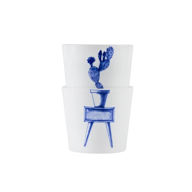 Handcrafted Porcelain Cup Set - Bonsai - Cactus - 175mL