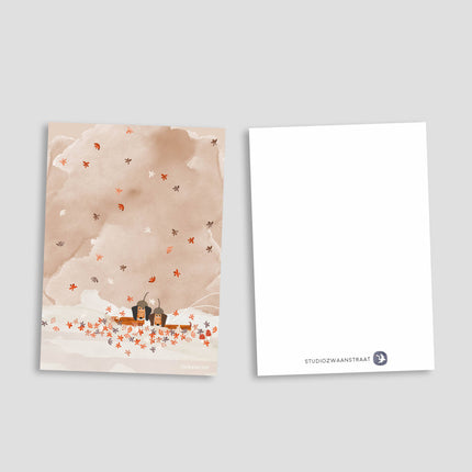 Postcard - Autumn Doggies