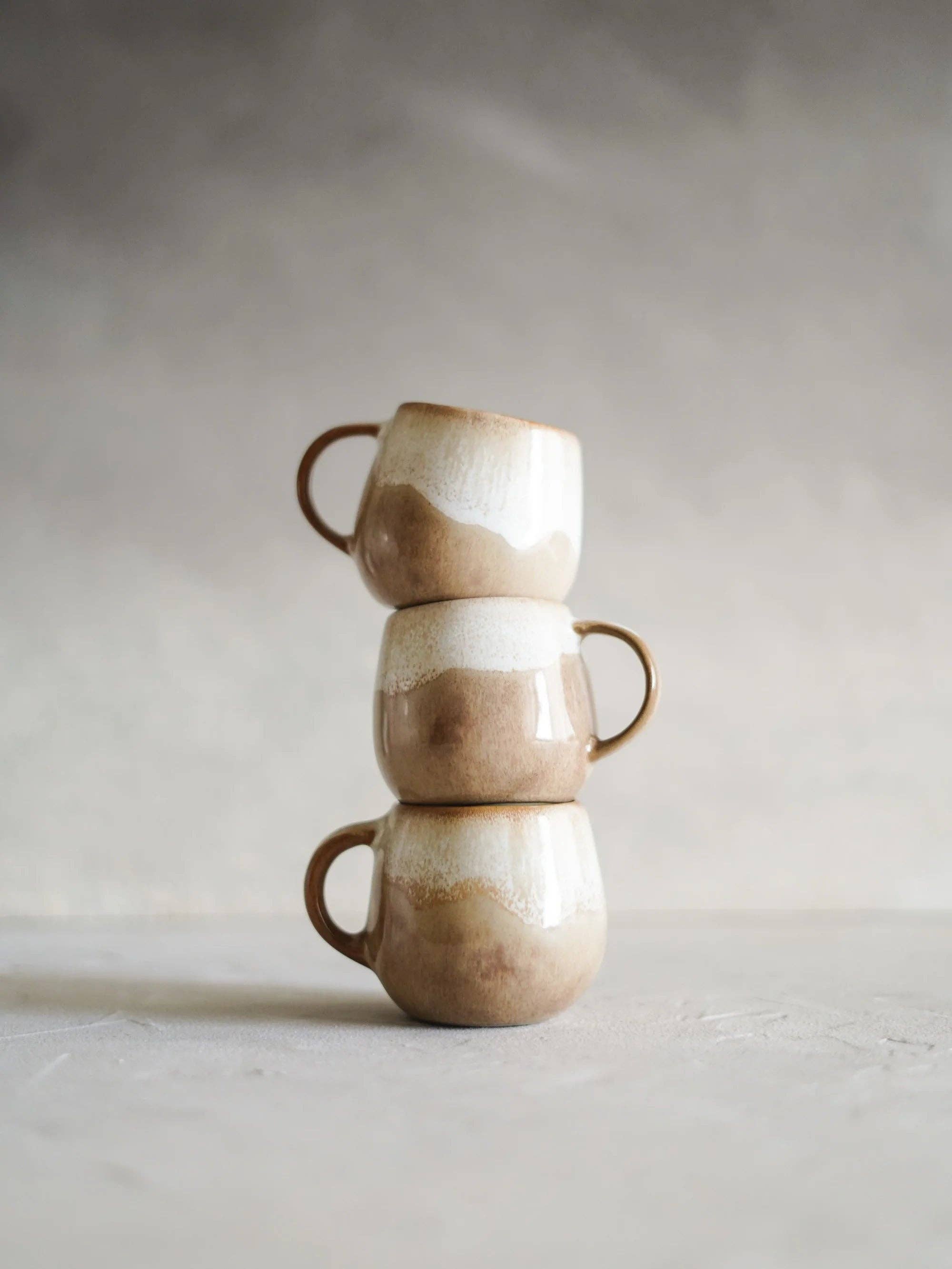 Handgemaakte keramische beker - Dunes - Beige - 100 ml