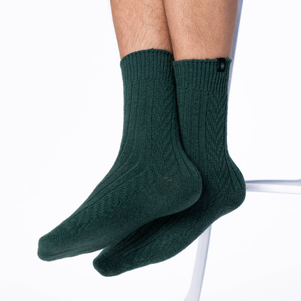 Wool Socks - Green - One size: 41/46