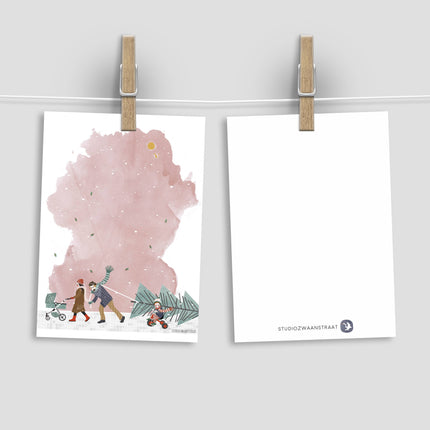 Postcard - Christmas - Walking - Harman Shop & Atelier