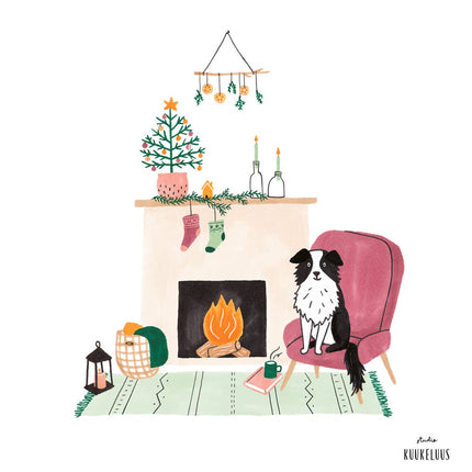 Christmas Card - Cosy Dog