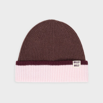 Unisex Wool Beanie - Brown & Pink & Burgundy