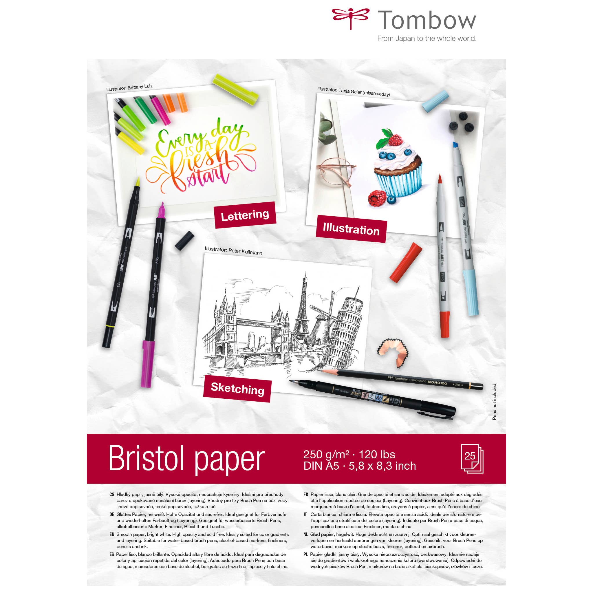Tombow Urban Sketching Set + Bristol Paper DIN A5 Bundle