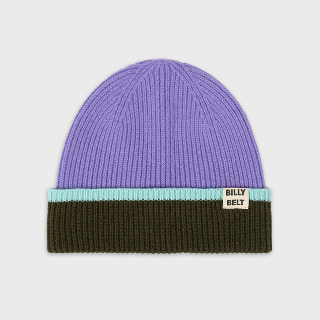 Unisex Wollen Muts - Paars & Kaki & Mintgroen
