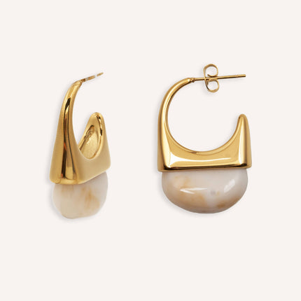 Stainless Steel Huggie Earrings - Elea