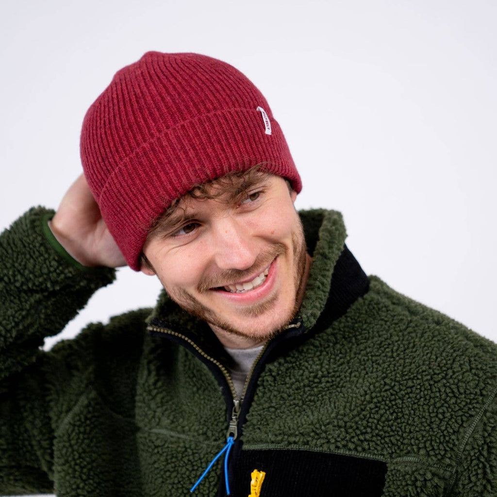 Unisex wollen muts - Bordeaux