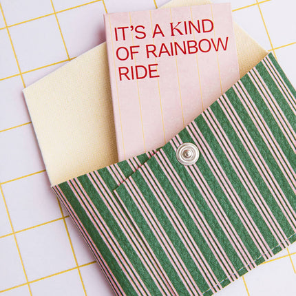 Card holder - Green and Pink Stripes