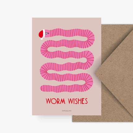 Postcard - Worm Wishes - Harman Shop & Atelier
