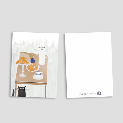 Postcard - Coffee and Croissants - Harman Shop & Atelier